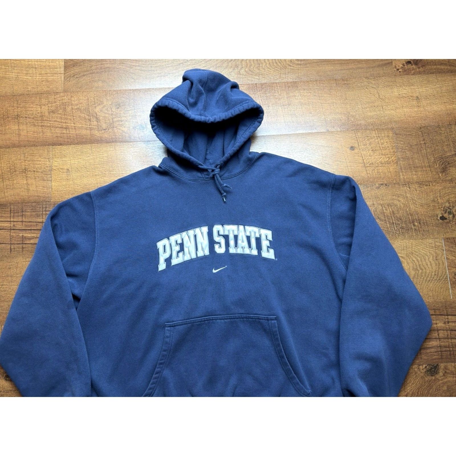 Nike VINTAGE Penn State Nike Team Center Swoosh Hoodie Pullover Men XXL Blue Navy Swoosh Size US XXL / EU 58 / 5 - 2 Thumbnail