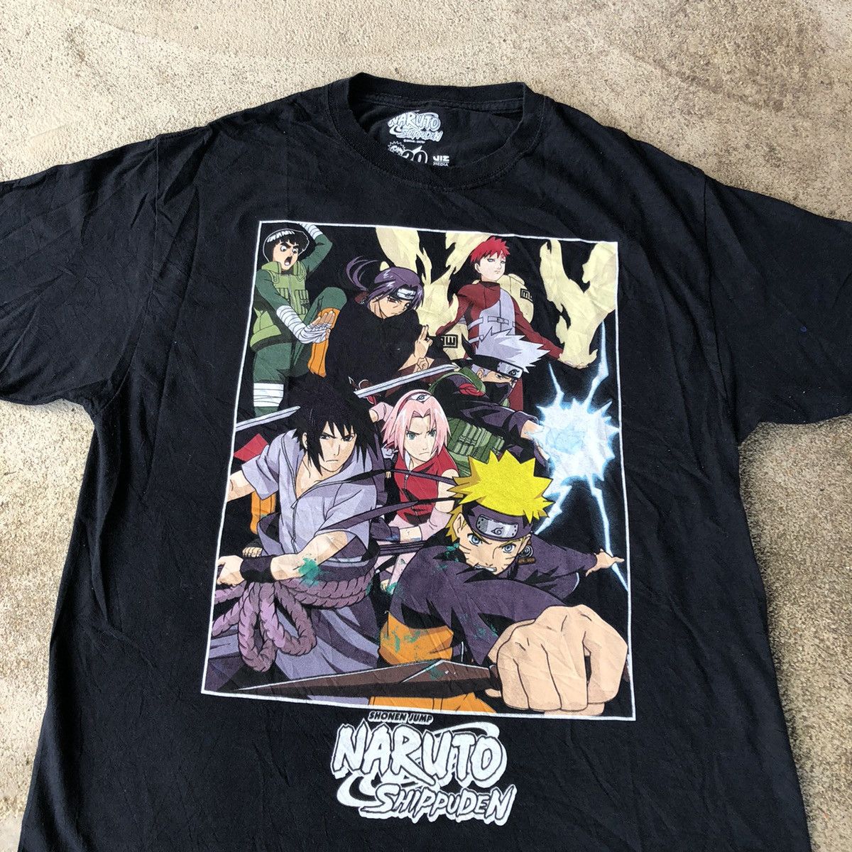image of Anima Vintage 2002 Naruto Shippuden T Shirt in Dark Blue, Men's (Size Medium)