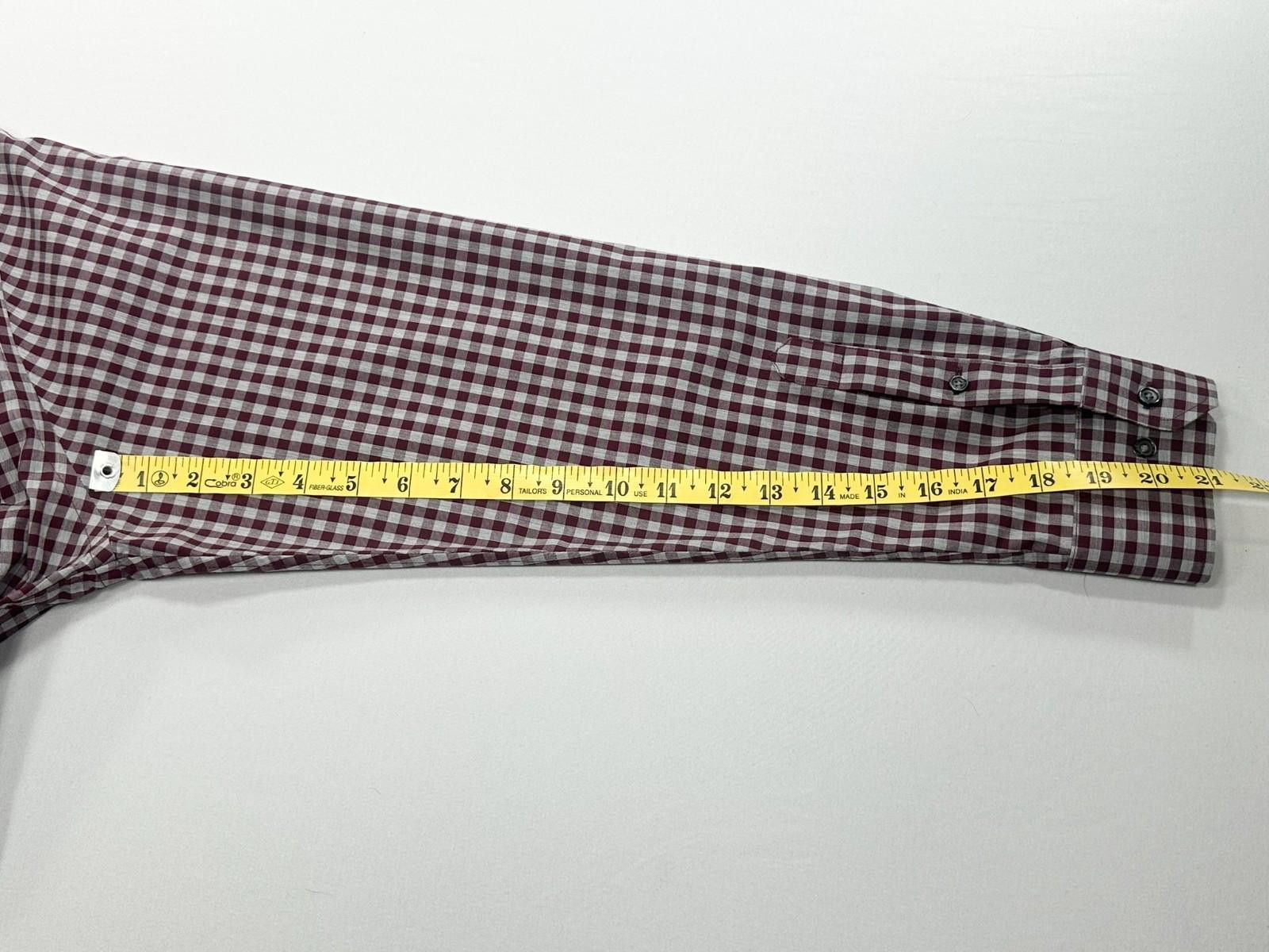 Calibrate Calibrate Plaid Trim No Iron Cotton Maroon Button-Up Men L Size US L / EU 52-54 / 3 - 7 Thumbnail