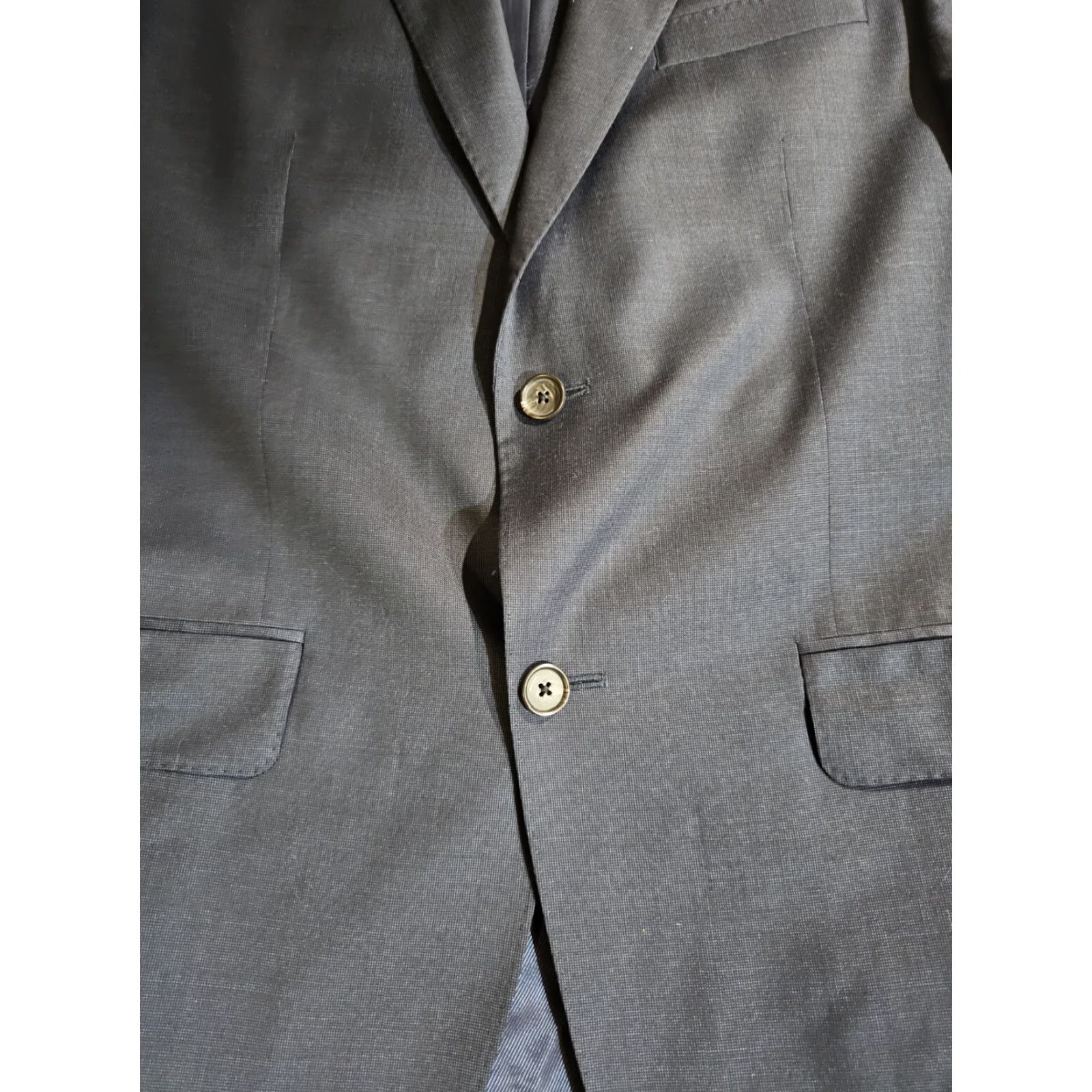 Cremieux Cremieux Blazer 38 Blue Wool Loro Piana Super 130s Double-Vented Notch Lapel Two-Button Regular Jacket/Coat Men Size 38R - 5 Thumbnail