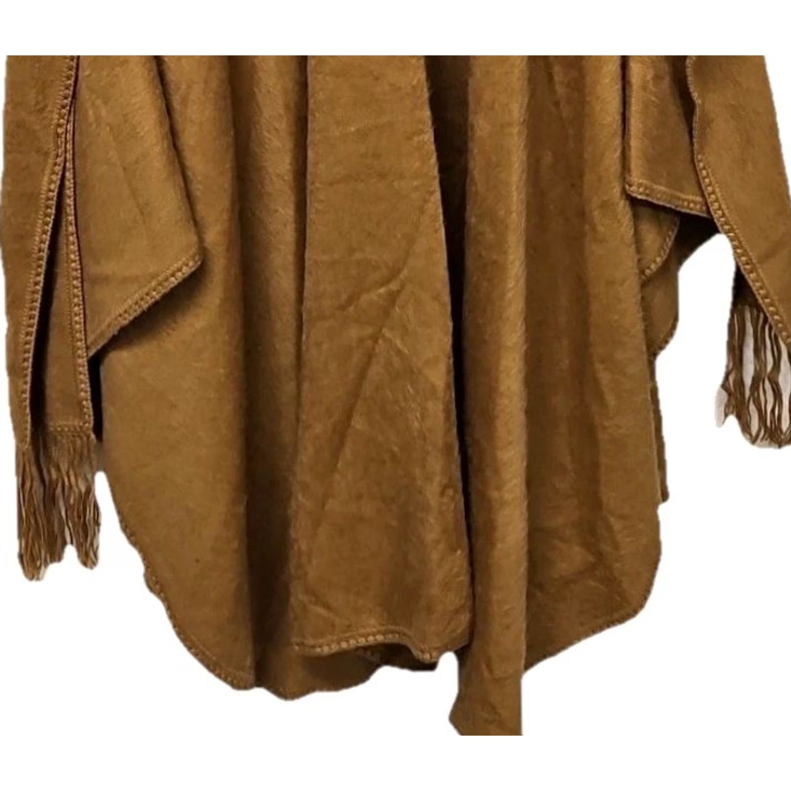 Vintage VINTAGE ML Kessler Poncho Cape Women L Alpaca Wool Camel Fringe Handmade Peru Poncho/Cape Wool Alpaca HandMade 100% Size ONE SIZE - 6 Thumbnail