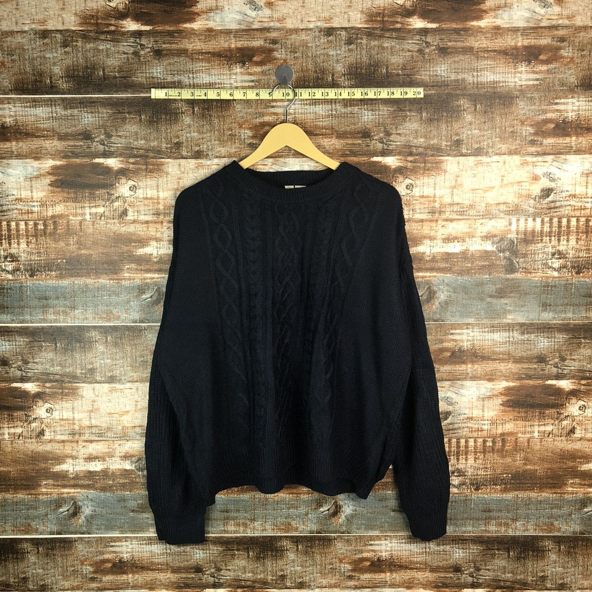 GU × Homespun Knitwear × Japanese Brand GU japan Dark Blue cable Knitwear #A1903 Size L / US 10 / IT 46 - 1 Thumbnail