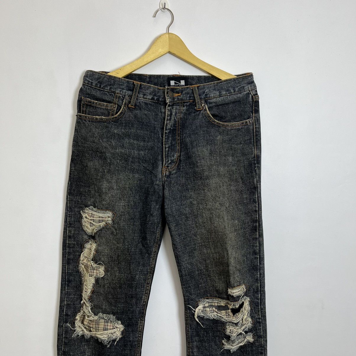 If Six Was Nine Vintage Nylaus Distressed Patchwork Inspired Kapital Jeans Size US 30 / EU 46 - 3 Thumbnail