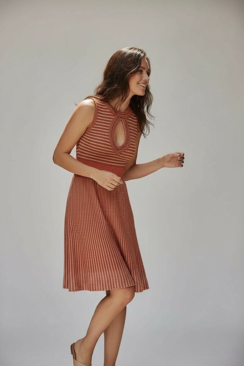 Nanette Lepore Nanette Lepore - Orange Crochet Sleeveless Dress Sz Small Size S / US 4 / IT 40 - 9 Thumbnail
