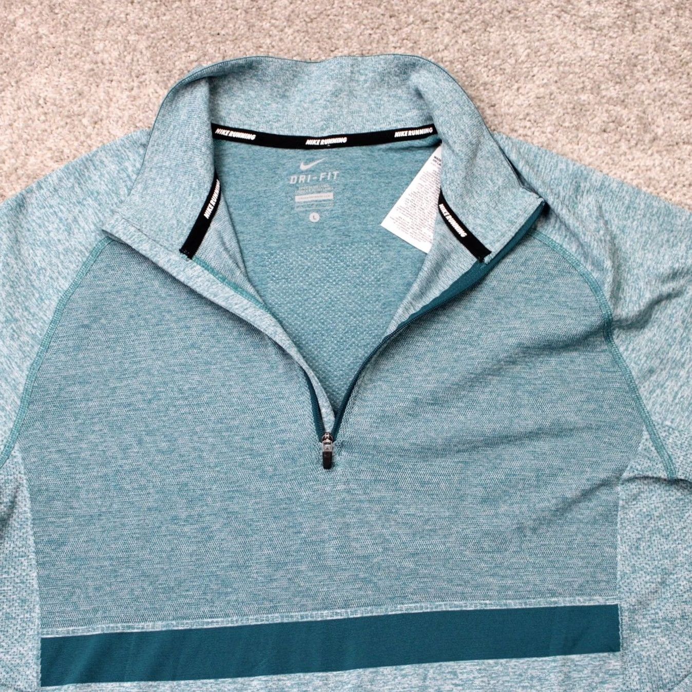 Nike Nike Running Sweatshirt Mens Large Blue Dri-Fit 1/2 Zip Poly/Nylon L/S Pullover Size US L / EU 52-54 / 3 - 5 Thumbnail