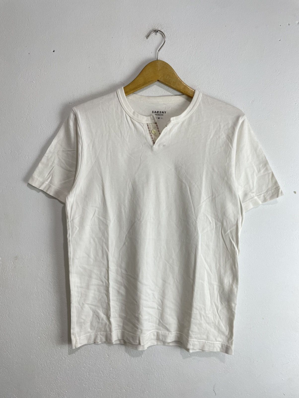 Yohji Yamamoto Y'sAccs Yohji Yamamoto Button Colar Tee Japan Style Size M / US 6-8 / IT 42-44 - 1 Thumbnail
