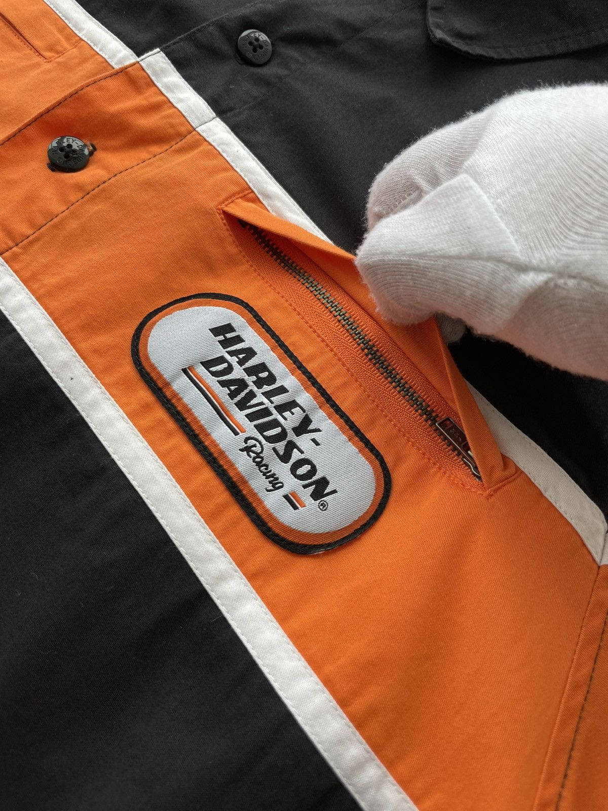 Harley Davidson VTG Harley Davidson Racing Motorcycle Big Logo Button Shirt Size US M / EU 48-50 / 2 - 8 Thumbnail