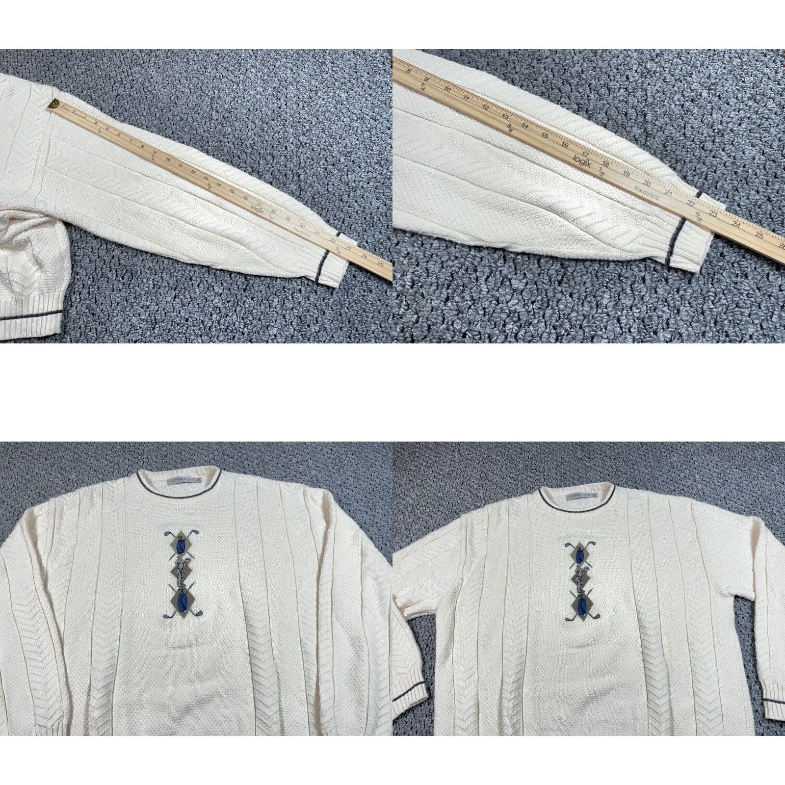 Vintage VINTAGE Shenandoah Embroidered Golf Sweater Adult XL Ivory Chunky Knit Cotton Size US XL / EU 56 / 4 - 8 Thumbnail