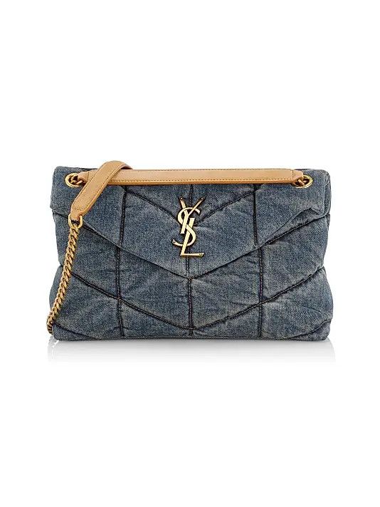 Saint Laurent Paris o1s1wg111125 Size: S / Puffer Small Denim Shoulder Bag Blue Size ONE SIZE - 5 Thumbnail