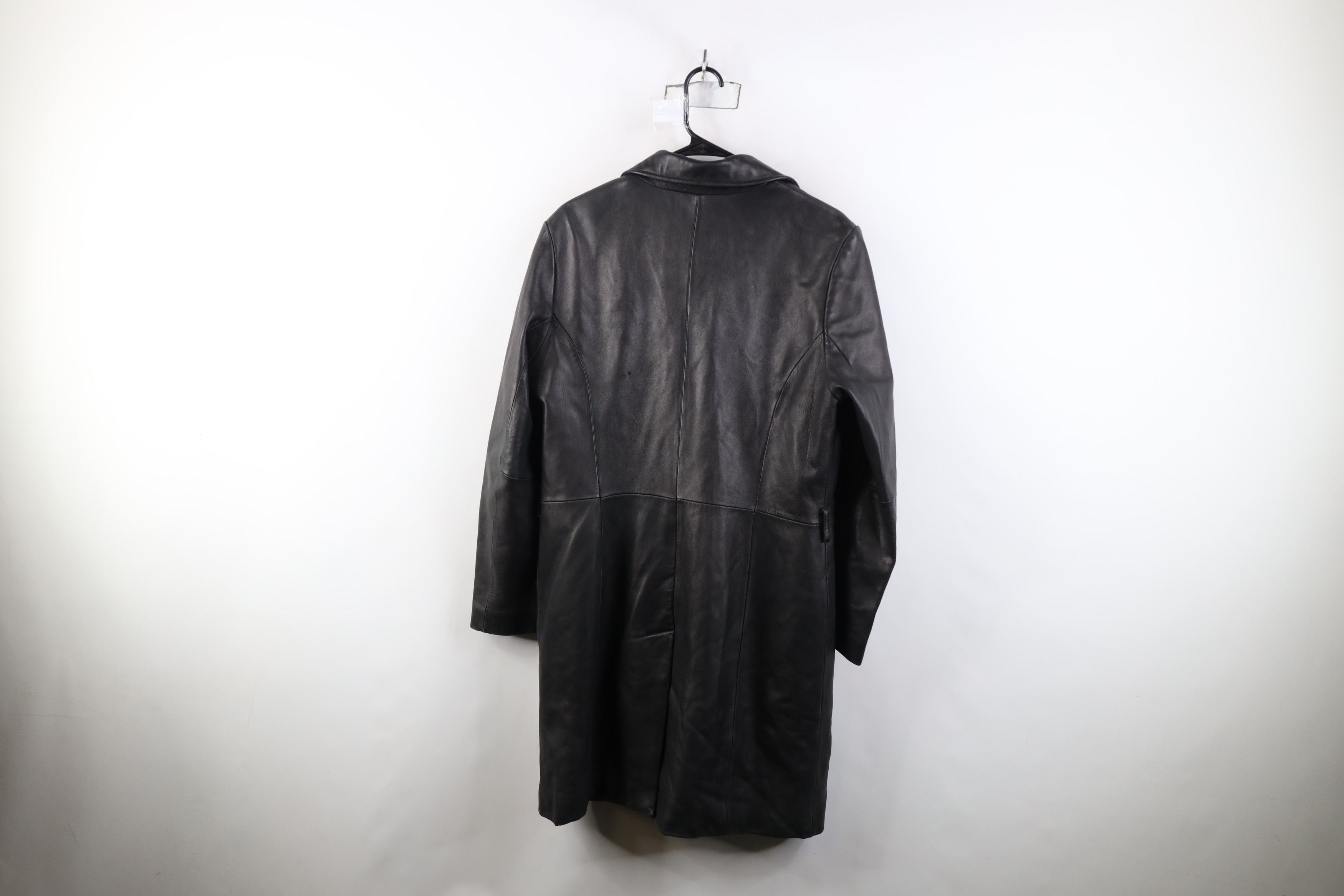 Vintage Vintage 90s Streetwear Soft Leather Trench Coat Jacket Size L / US 10 / IT 46 - 12 Thumbnail