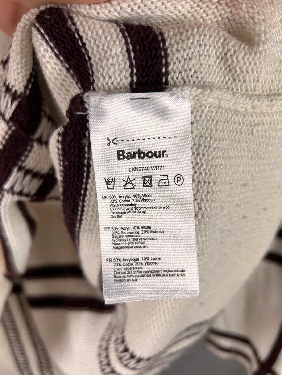 Barbour Barbour Knit Sweater Checked Grid White Black S Size S / US 4 / IT 40 - 6 Thumbnail