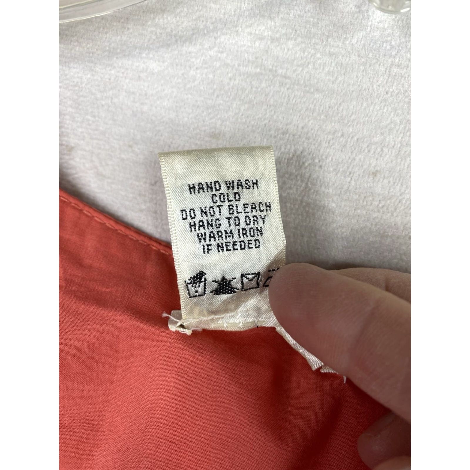 Vintage Sophie Max Dress Shirt Women S Coral Orange Embroidered Lined 100% Cotton Knee Length Scoop Neck A-Line Summer Size S / US 4 / IT 40 - 4 Thumbnail