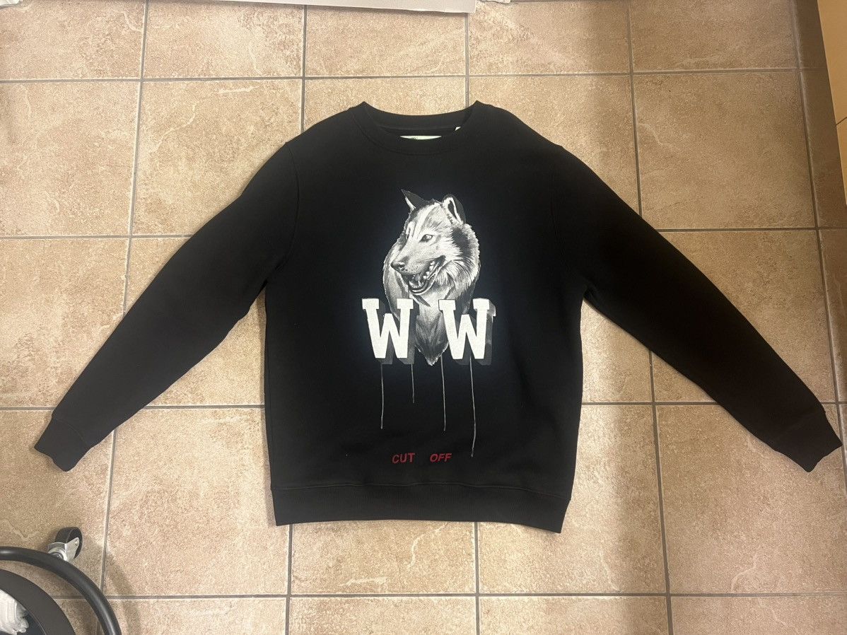 Off-White Off White Othelo’s Wolf Print Crewneck Sweatshirt Black Size US S / EU 44-46 / 1 - 1 Thumbnail