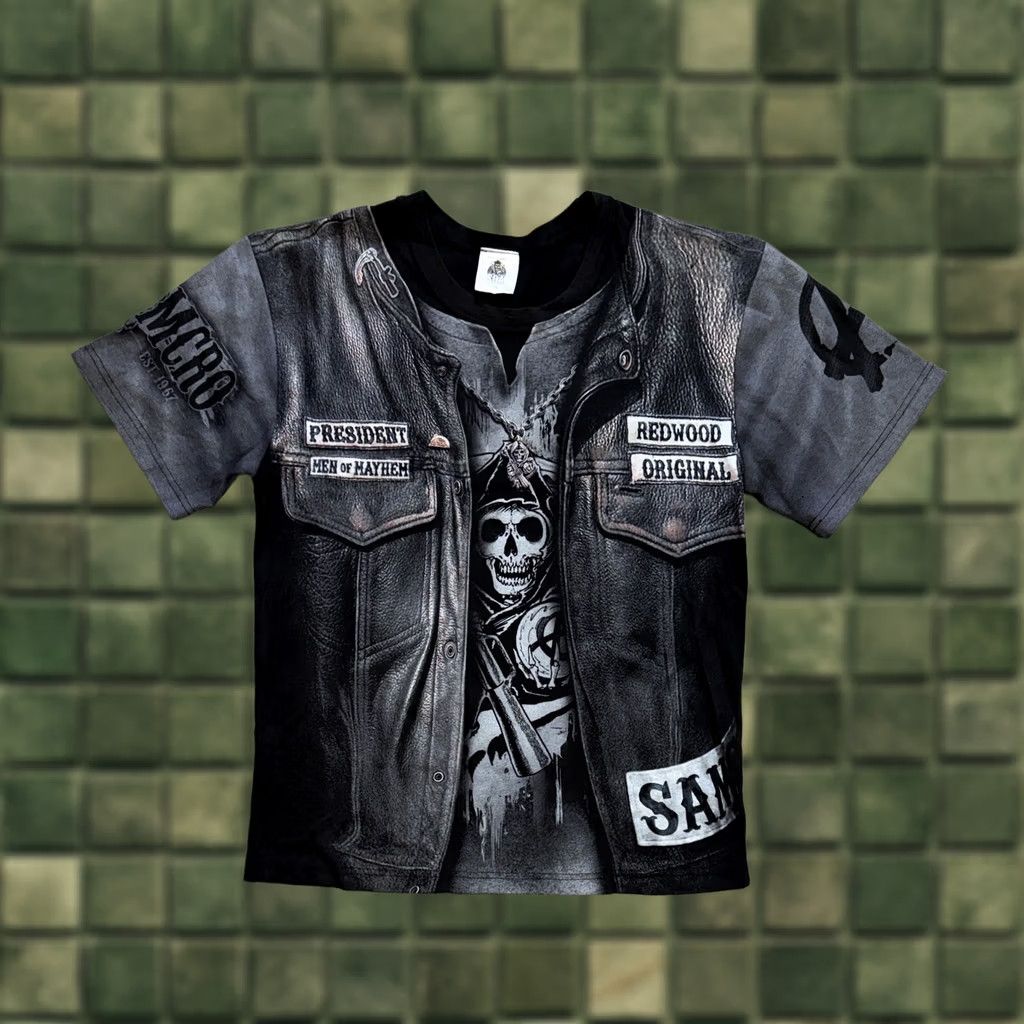 Vintage Sons Of Anarchy Shirt All Over Print Short Sleeve Black Gray Size S Mens Size US S / EU 44-46 / 1 - 1 Thumbnail
