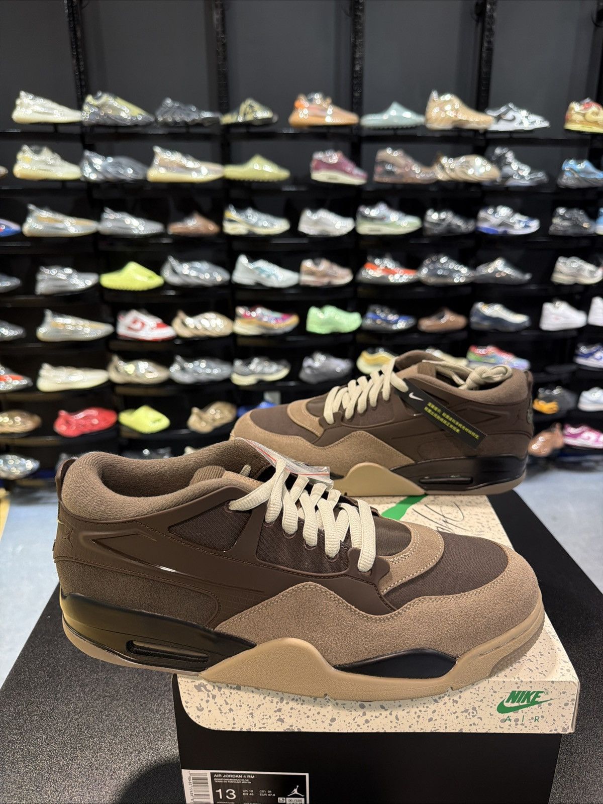 Jordan Brand Air Jordan 4 RM 'Ironstone' Travis Brown Sneakers, Size 13 Size US 13 / EU 46 - 3 Thumbnail