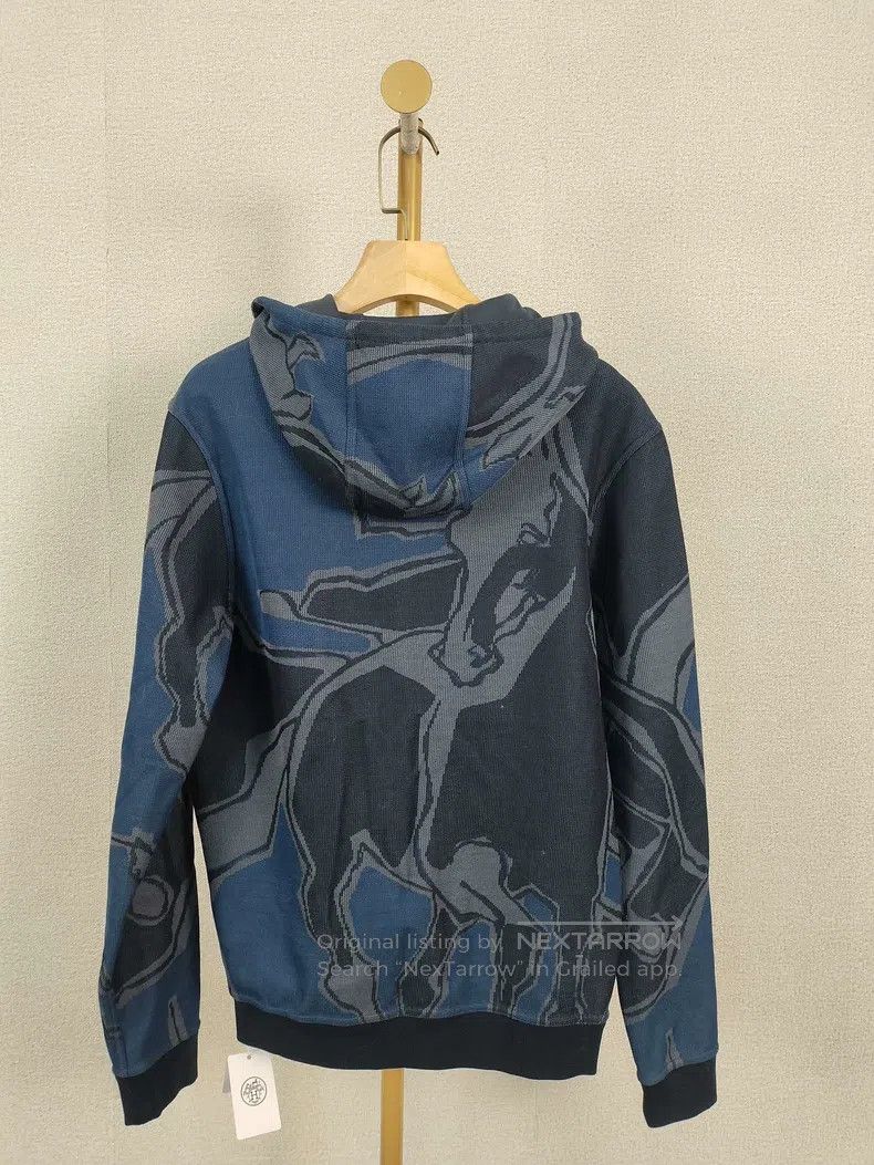 Hermes Hermes Dark Blue Battle Horse Zip Hoodie Size S / US 4 / IT 40 - 2 Thumbnail