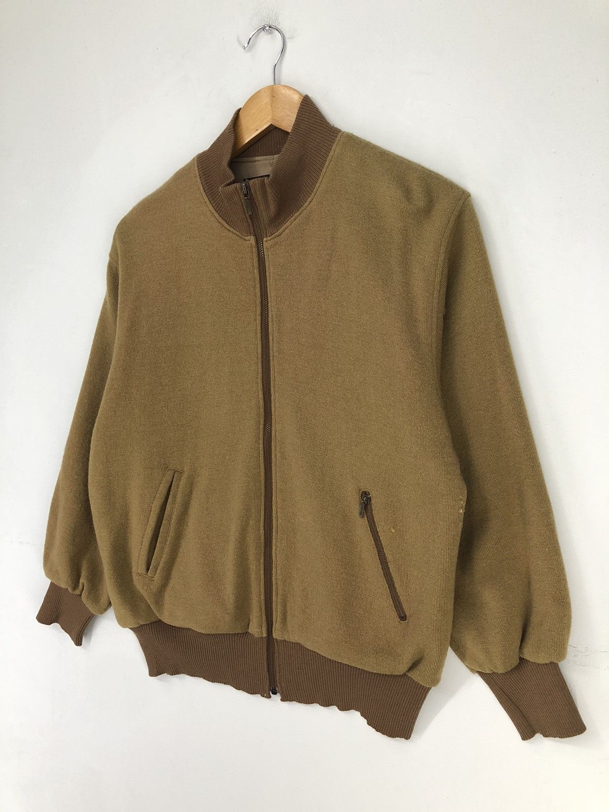 Trussardi Vintage Trussardi Sport Golf Distressed Wool Bomber Jacket Size US M / EU 48-50 / 2 - 5 Thumbnail