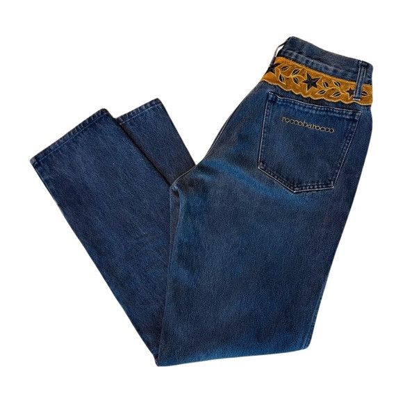 Other Vintage Italian Denim Jeans Embroidered Western Size 30" / US 8 / IT 44 - 7 Thumbnail