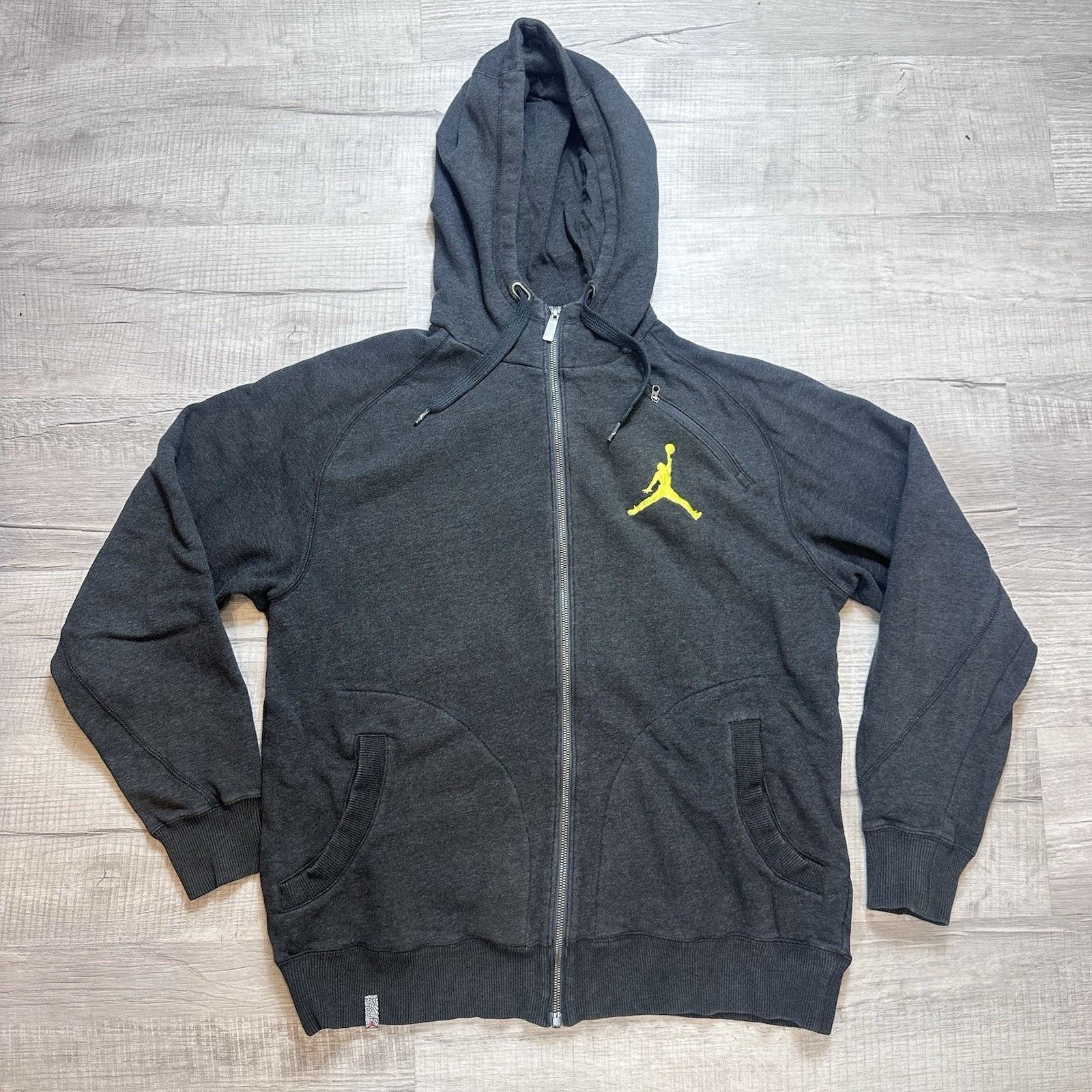 Nike Jordan Full Zip Men Large Grey Fleece Hoodie Sweatshirt Nike Size US L / EU 52-54 / 3 - 1 Thumbnail