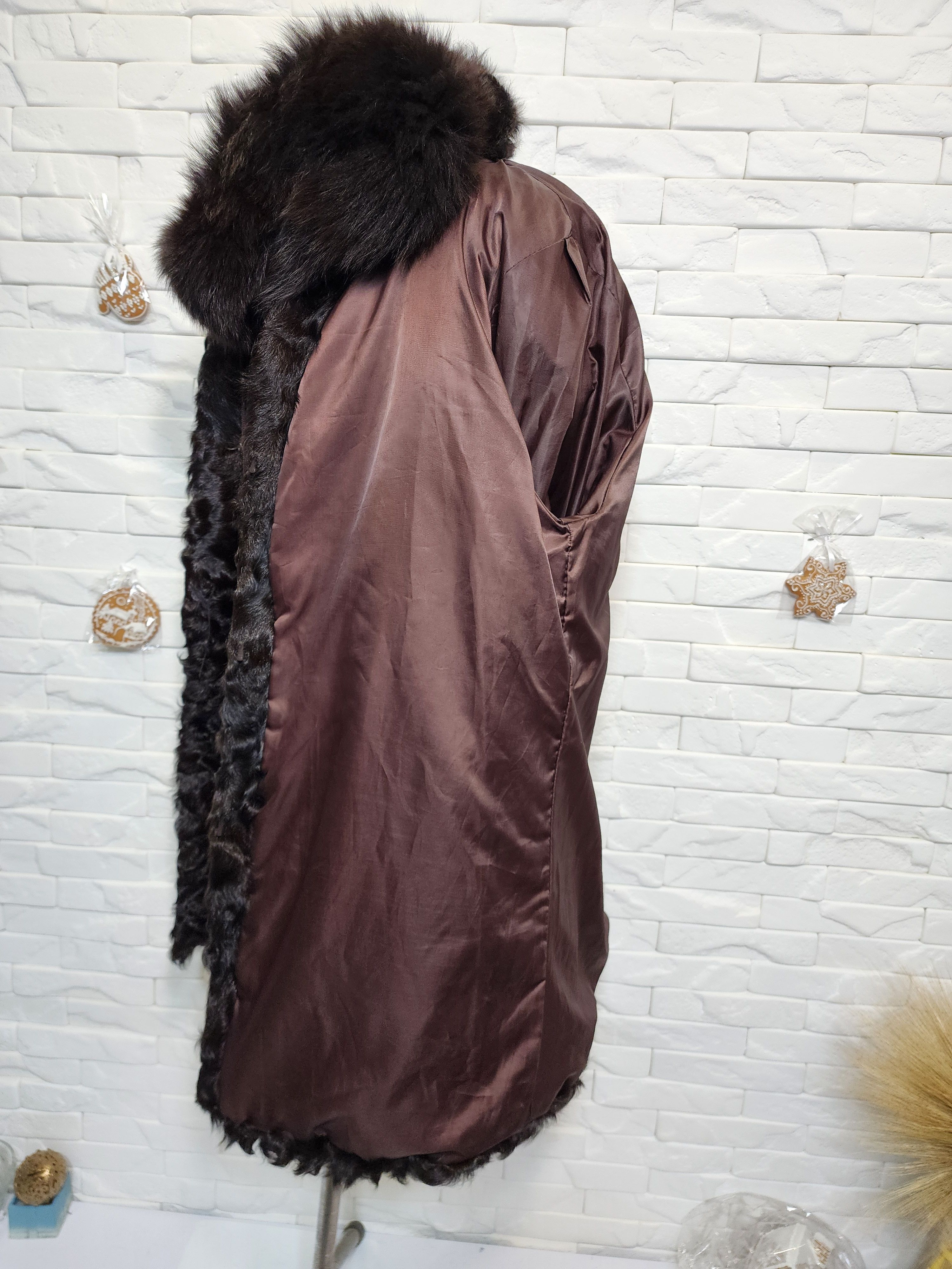Furla Black Goat Fur Coat: Women's Warm Hooded Outerwear Size L / US 10 / IT 46 - 9 Thumbnail