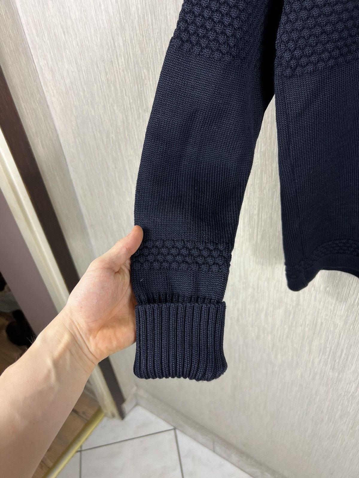 S.N.S. Herning S.N.S. Herning fisherman wool knit turtleneck sweater navy Size US M / EU 48-50 / 2 - 9 Thumbnail