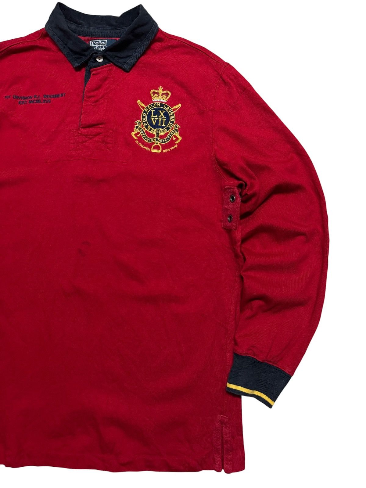 Polo Ralph Lauren VINTAGE 90's POLO RALPH LAUREN BLEECKER NEW YORK 3 POLO RED Size US XL / EU 56 / 4 - 6 Thumbnail