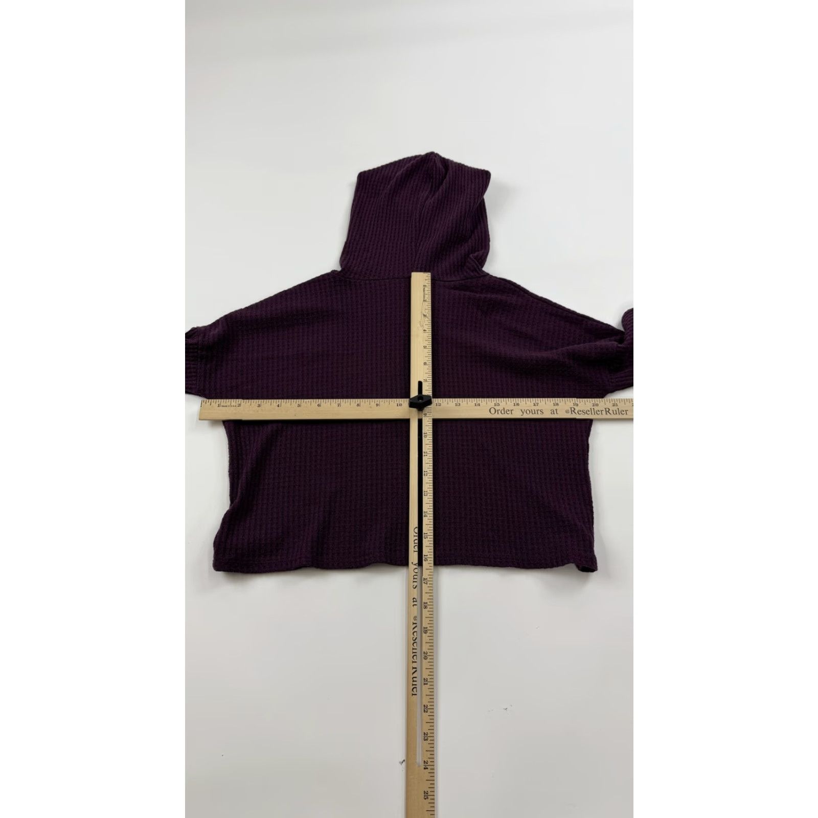 Vintage Paper Crane Shirt Womens Small Purple Waffle Knit Hooded Pullover Soft Lounge Size S / US 4 / IT 40 - 5 Thumbnail