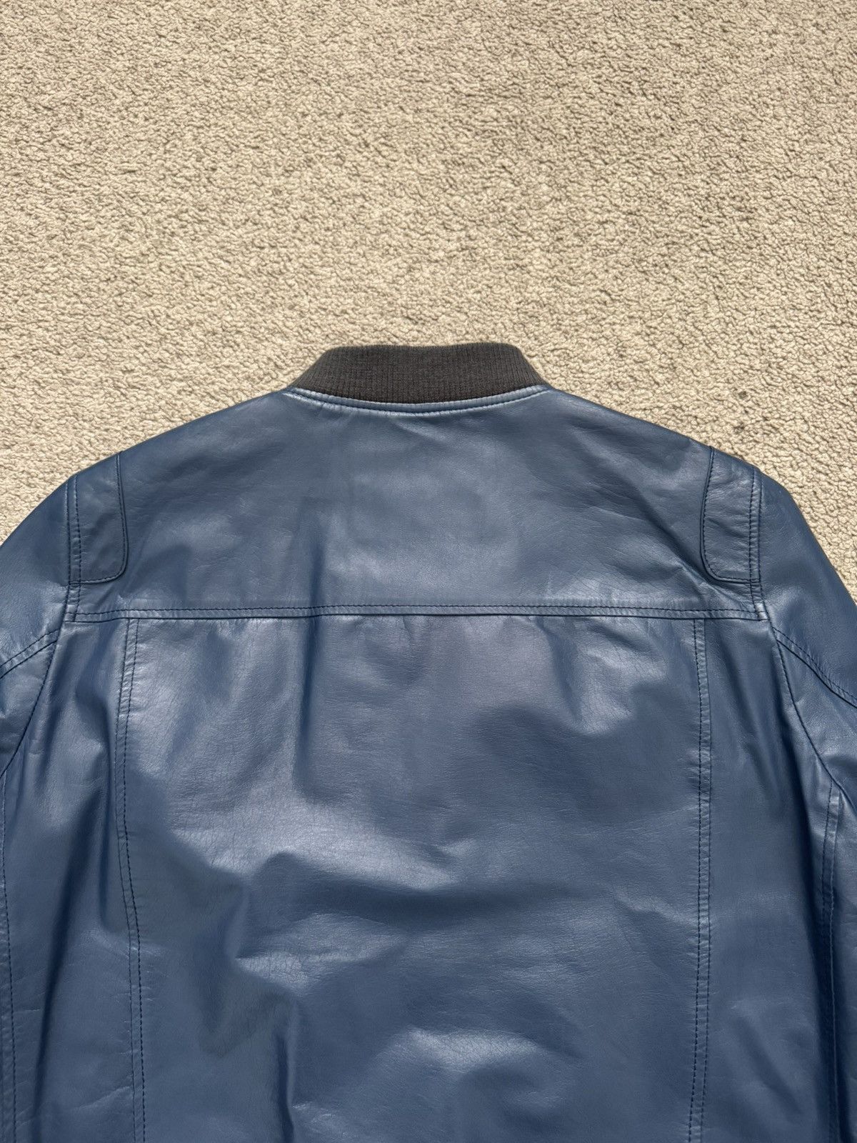Undercover SS11 Undercover "Underman" Blue Biker Zipper Leather Jacket Size US M / EU 48-50 / 2 - 10 Thumbnail