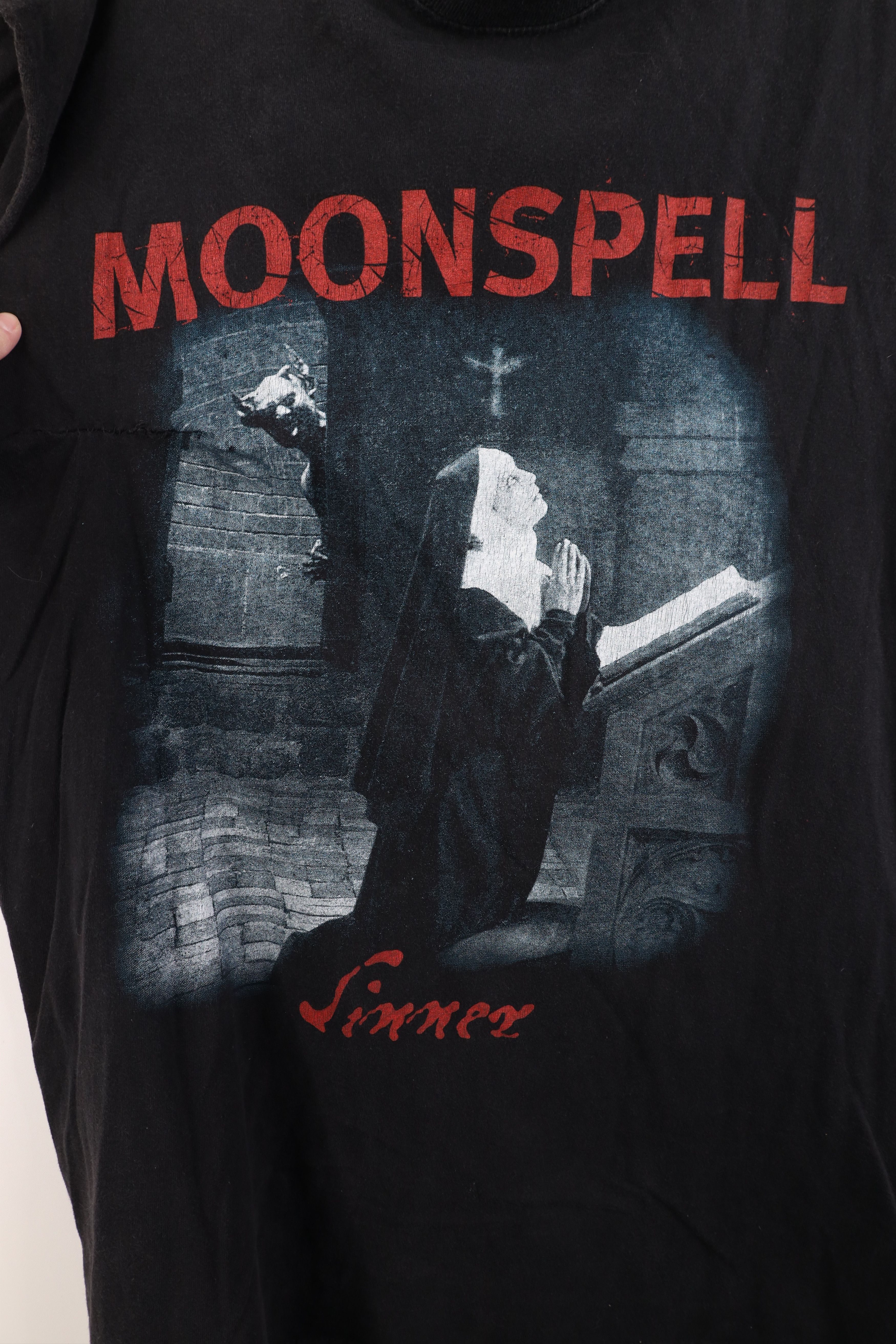 Vintage Vintage 90s Deeds Sinner Tour Moonspell Band Cut Off T-Shirt Size US XL / EU 56 / 4 - 4 Thumbnail