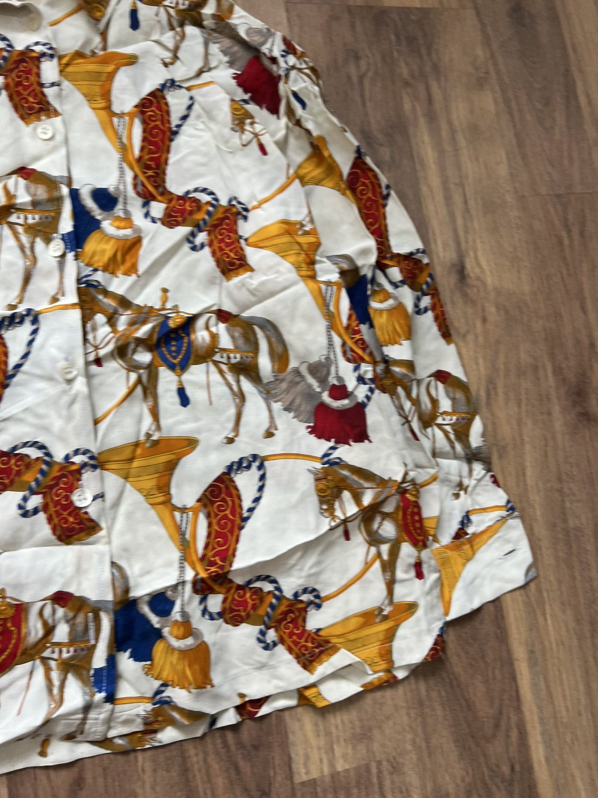 Vintage Profond Blu Vintage Printed Button-Up Shirt (Size 44) Size M / US 6-8 / IT 42-44 - 8 Thumbnail