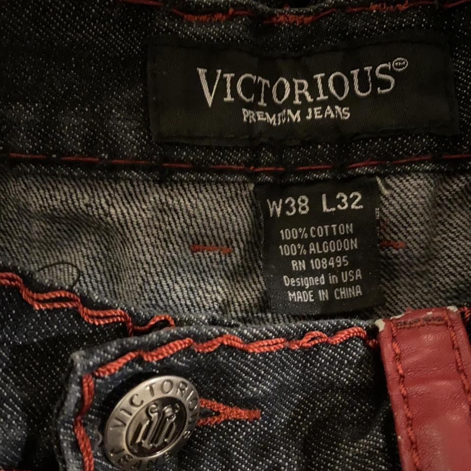 Affliction × Vintage Y2k Victorious Embroidered Jeans Size US 38 / EU 54 - 3 Thumbnail