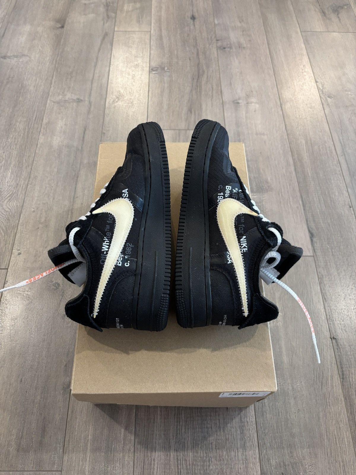 Jordan Brand × Off-White Off White Black Air Force One Size 5.5m/7w Size US 7 / IT 37 - 4 Thumbnail