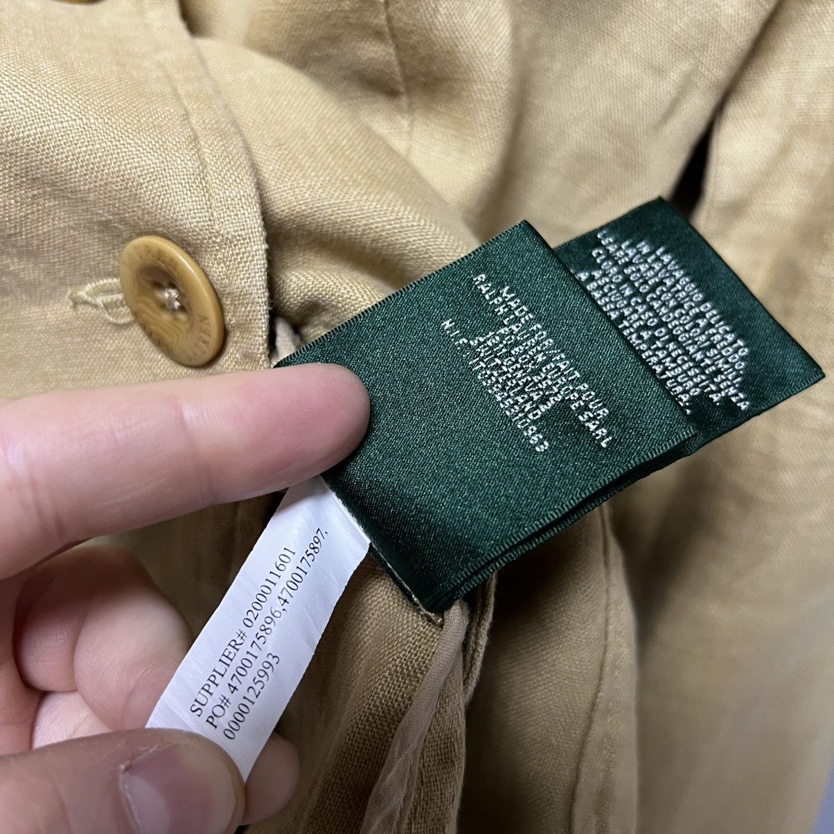 Ralph Lauren Lauren Ralph Lauren 100% Linen Two Button Tan Blazer Jacket Size XS / US 0-2 / IT 36-38 - 16 Thumbnail