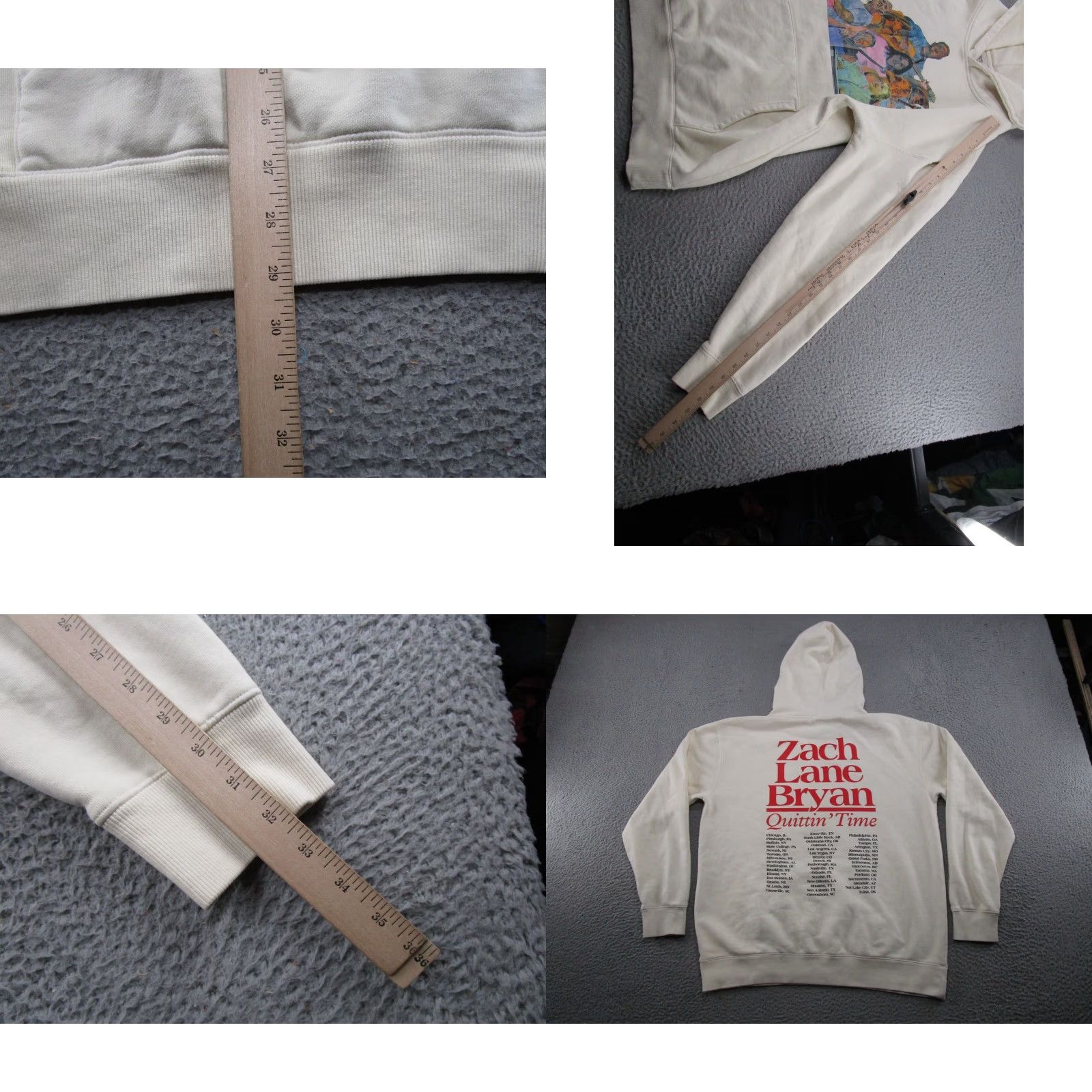 Vintage Zach Bryan Quittin' Time Tour Double Sided Hoodie Sweatshirt Mens Size XL Band Size US XL / EU 56 / 4 - 8 Thumbnail