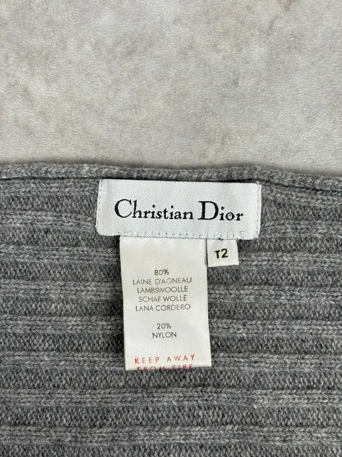 Dior 1990s Christian Dior Wool & Nylon Grey Knit Scarf Size ONE SIZE - 7 Thumbnail