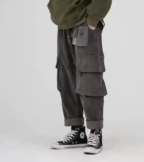 Japanese Brand 20AW Indigo Union Japan Grey Corduroy Worker Pants Size US 31 - 2 Thumbnail