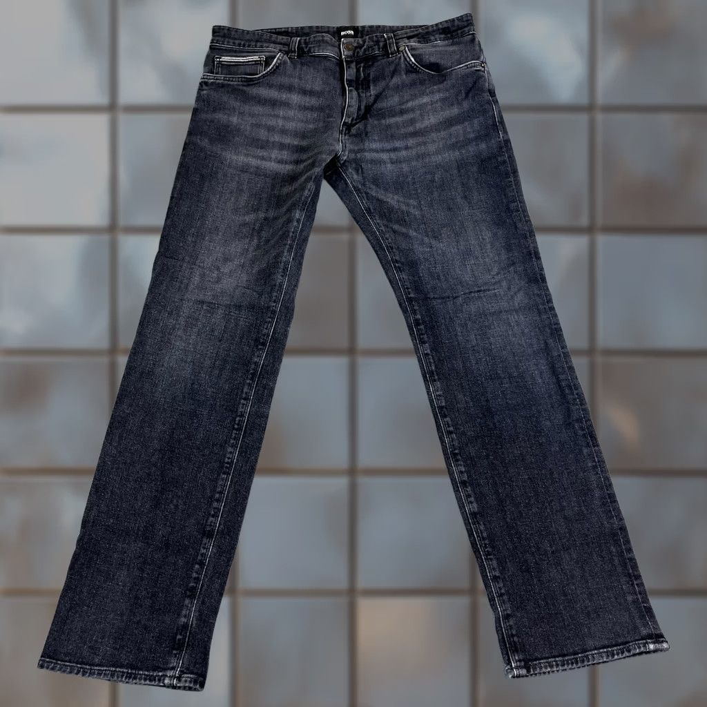 Hugo Boss HUGO BOSS Jeans Regular Tapered 34 30 Charcoal Grey Denim 5-Pocket Design Wool? Size US 34 / EU 50 - 1 Thumbnail