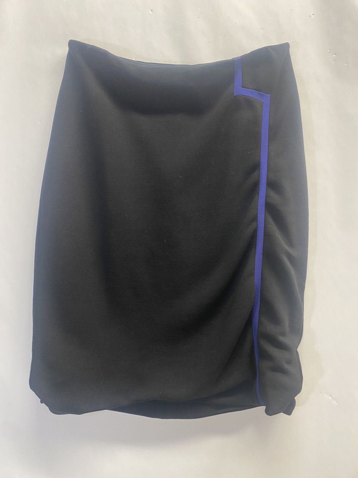 Versace Versace Black Ruched Pencil Skirt with Blue Accent Size 30" / US 8 / IT 44 - 2 Thumbnail