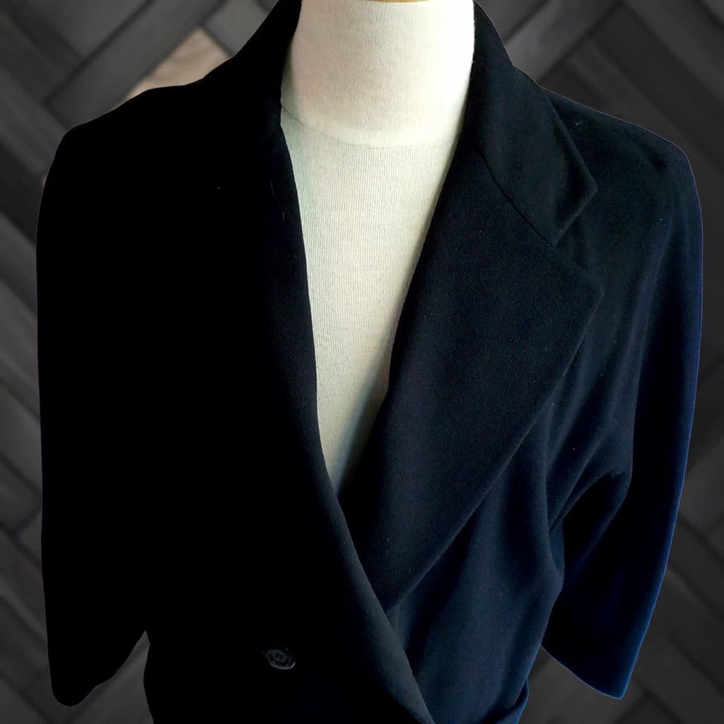 Doublet VINTAGE Riccardo Piacenza Pure Cashmere Long Double Breasted Coat Black 42-Made in Italy Women Overcoat Size 12 Size XL / US 12-14 / IT 48-50 - 1 Thumbnail