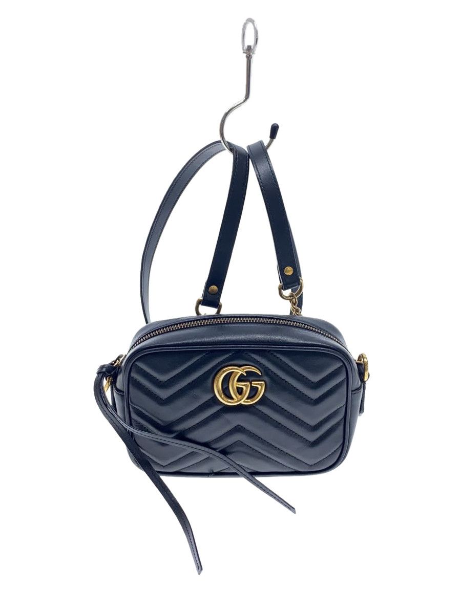 image of Gucci Shoulder Bag Leather GG Marmont Black, Women's