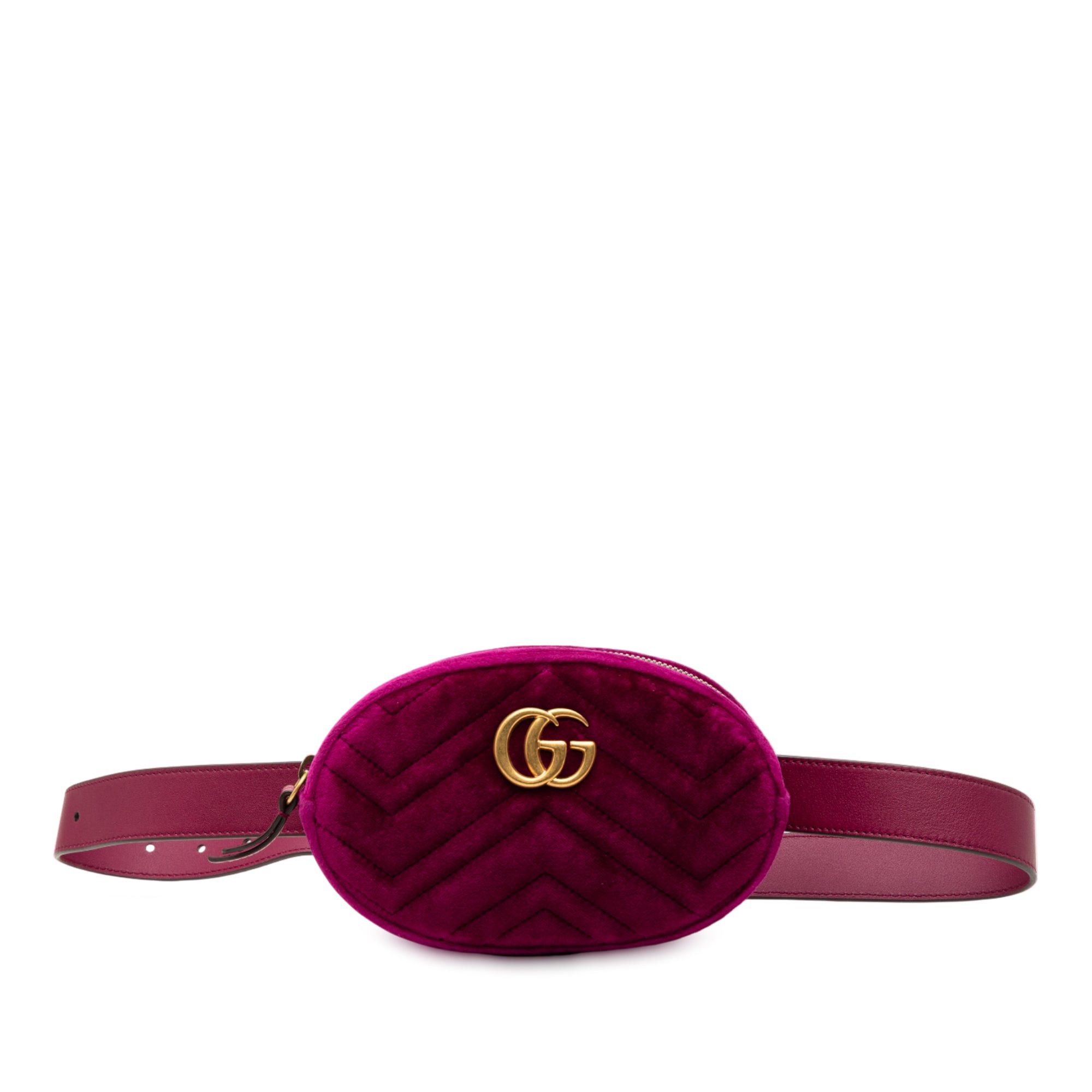 Gucci GG Marmont Matelasse Velvet Belt Bag Size ONE SIZE - 1 Thumbnail