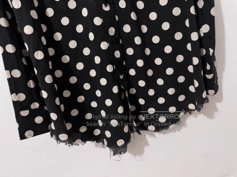 Saint Laurent Paris Saint Laurent Paris Black and white fringed large polka do Size XS / US 0-2 / IT 36-38 - 3 Thumbnail