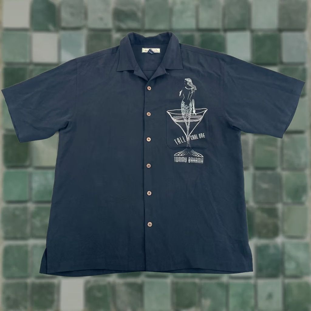 Tommy Bahama Tommy Bahama Shirt Mens M Black Tall Cool One Mermaid Drink Camp Embroidered VTG Size US M / EU 48-50 / 2 - 1 Thumbnail