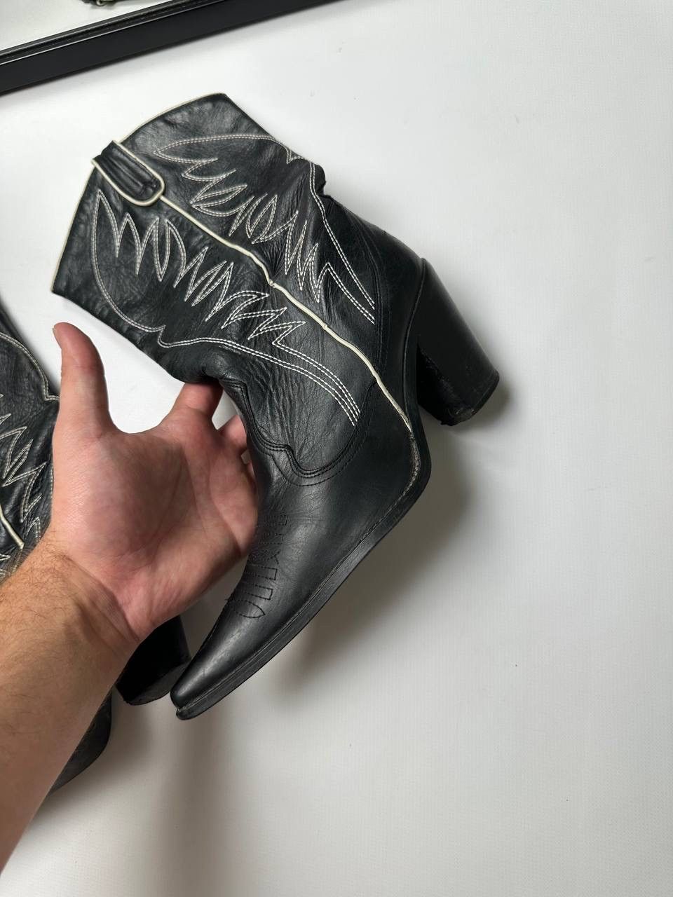 Cowboy Equipment 🔥90s Vintage Cowboy Leather High Shoes Western Vibe Size US 8 / IT 38 - 12 Thumbnail