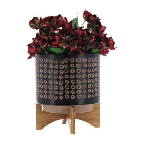 Designer × Homemade CERAMIC 10" PLANTER ON STAND, BROWN Size US L / EU 52-54 / 3 - 4 Thumbnail