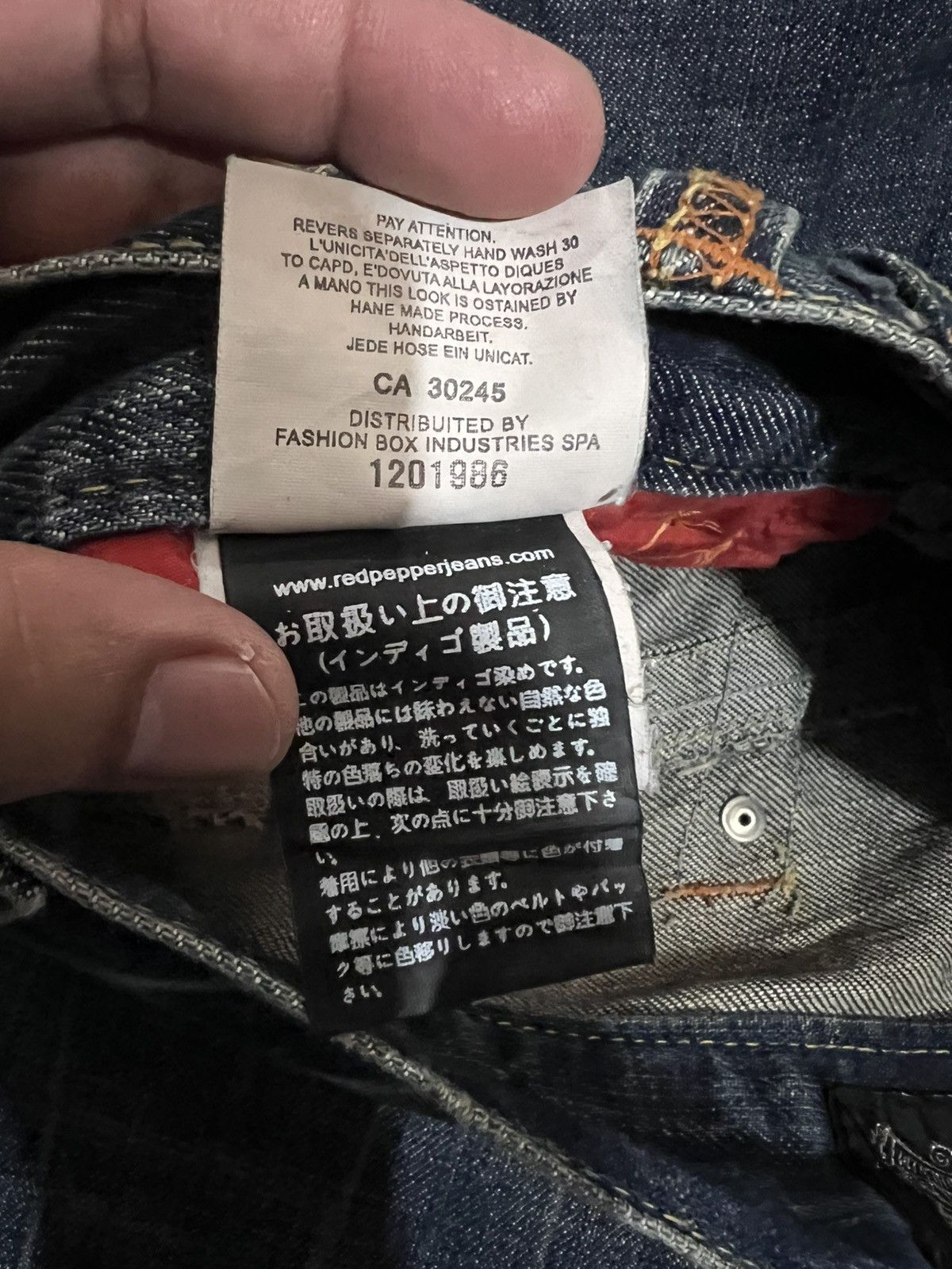 If Six Was Nine × Japanese Brand FLARE 90’s RED PEPPER CLAW DISTRESS JEAN Size US 35 - 25 Thumbnail