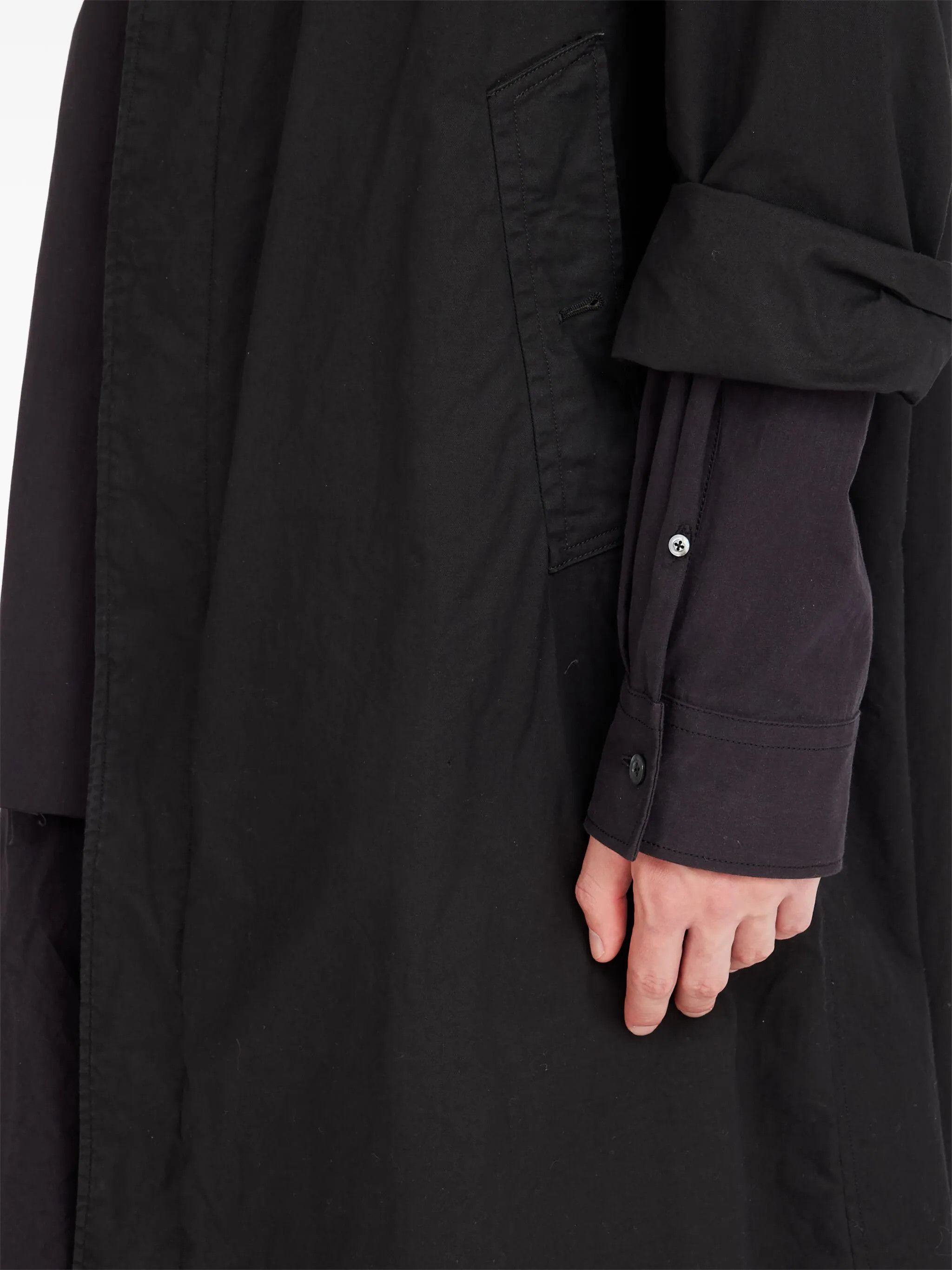 Maison Margiela o1w1db10226 Layered Trench Coat in Black Size US XL / EU 56 / 4 - 7 Thumbnail