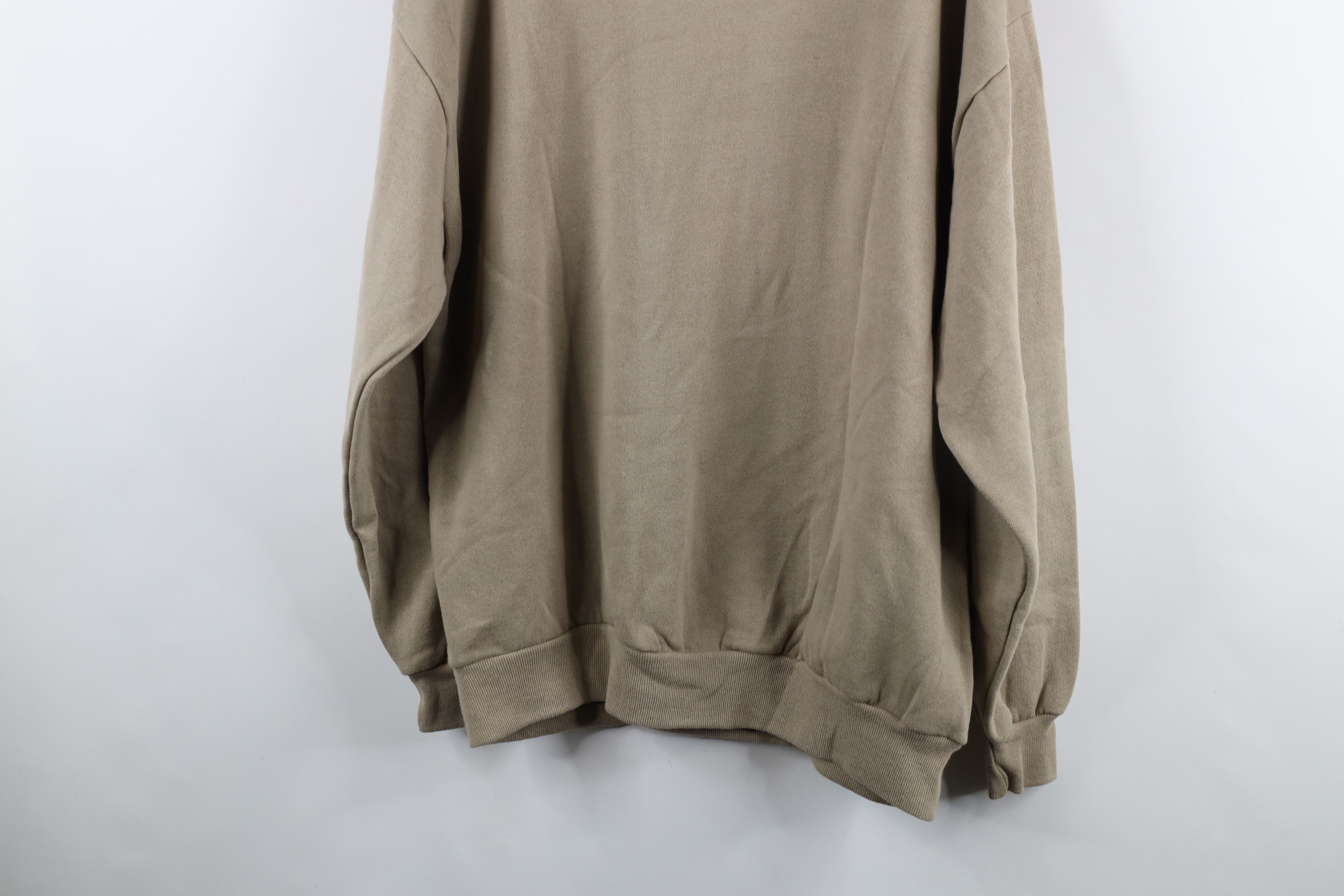 Vintage Vintage 90s Streetwear Crewneck Sweatshirt Beige Khaki USA Size US XL / EU 56 / 4 - 11 Thumbnail