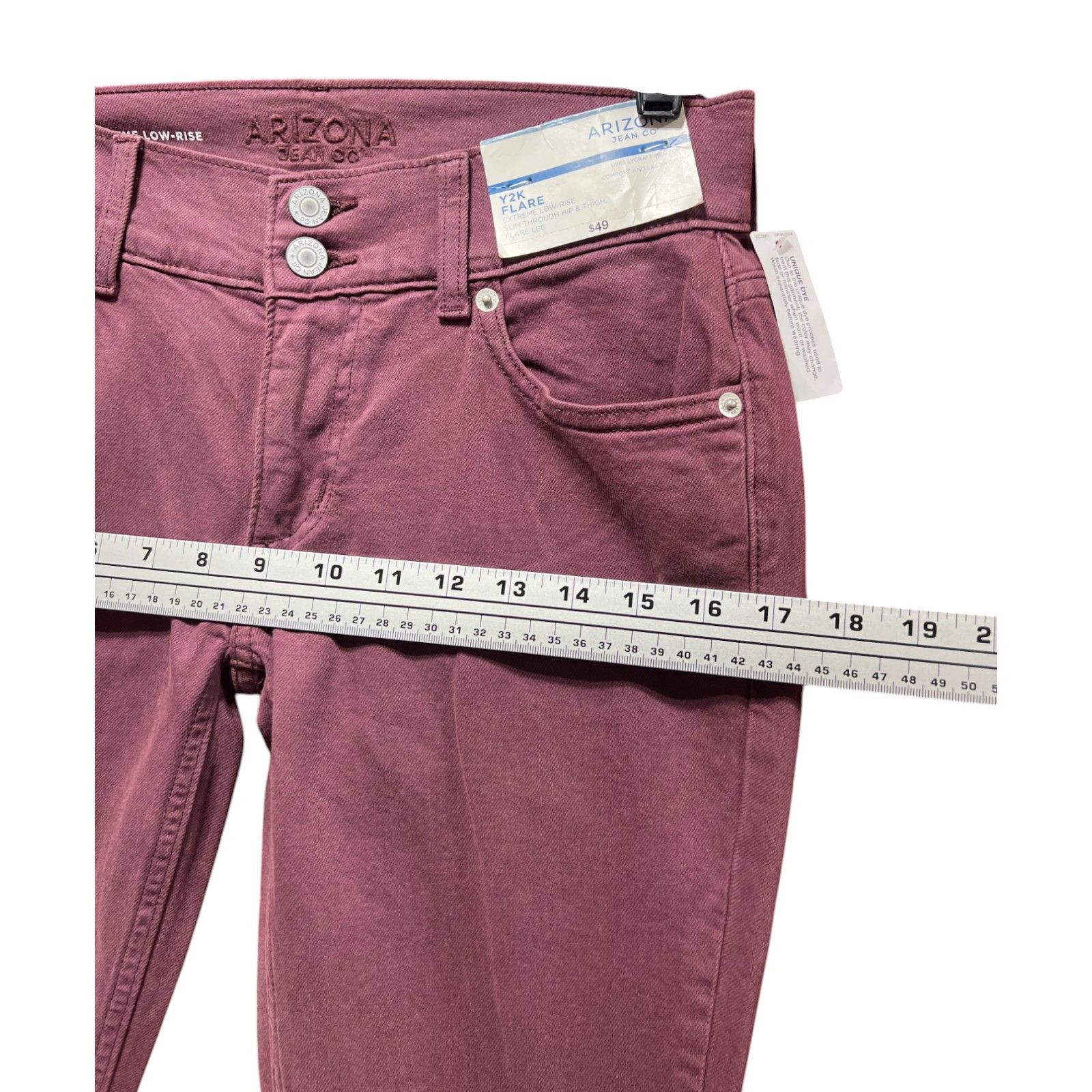 Arizona Jean Co. Arizona - Women's Extreme Low-Rise Slim Fit Flare Pants - Eg Size 28" / US 6 / IT 42 - 4 Thumbnail
