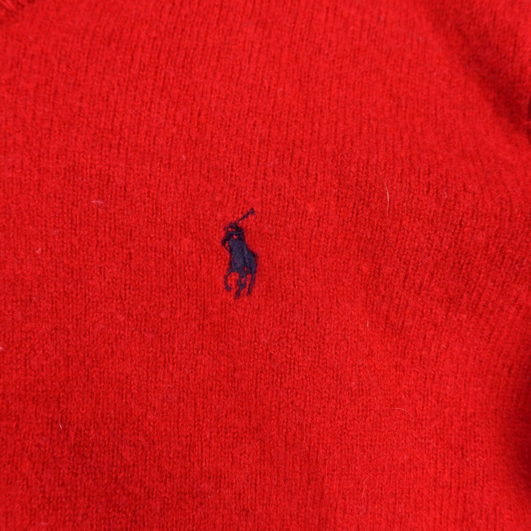 Polo Ralph Lauren VINTAGE Polo Ralph Lauren Sweater Mens Large Red V Neck Pullover Knit Lambswool Wool Size US L / EU 52-54 / 3 - 5 Thumbnail
